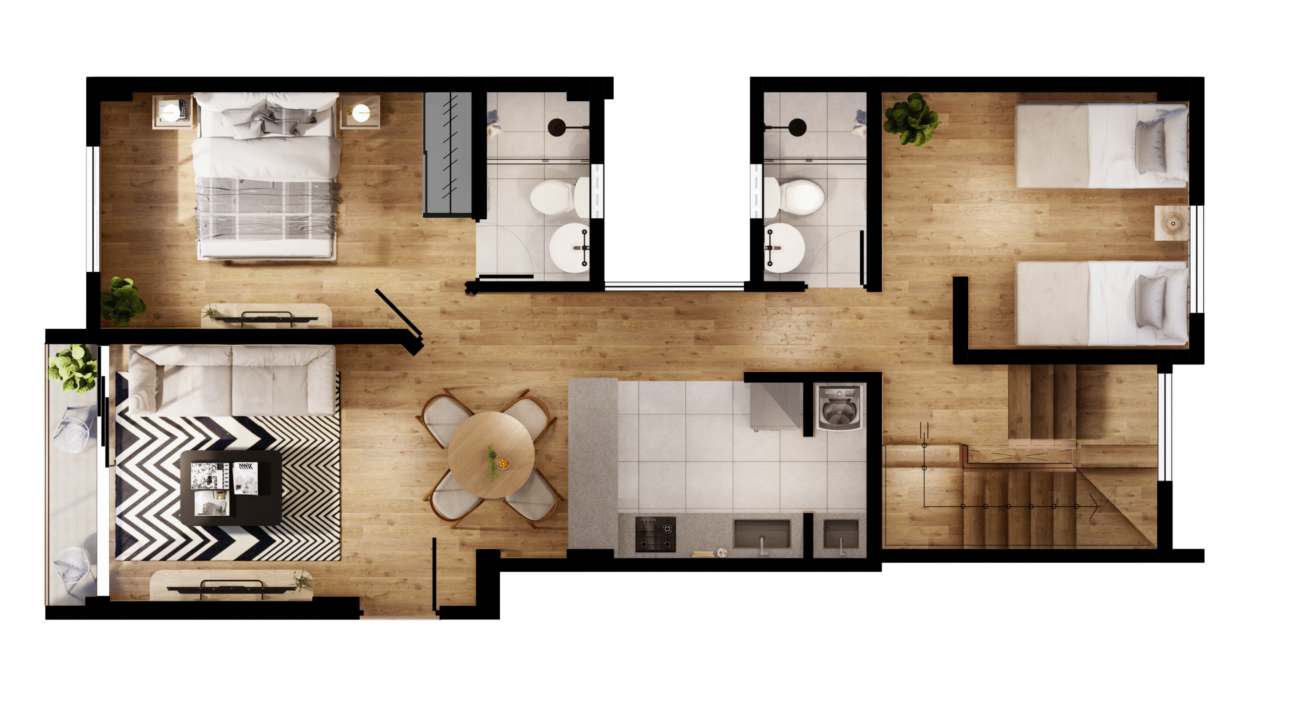 tipo 3 dpto. 3 dormitorios 1er nivel