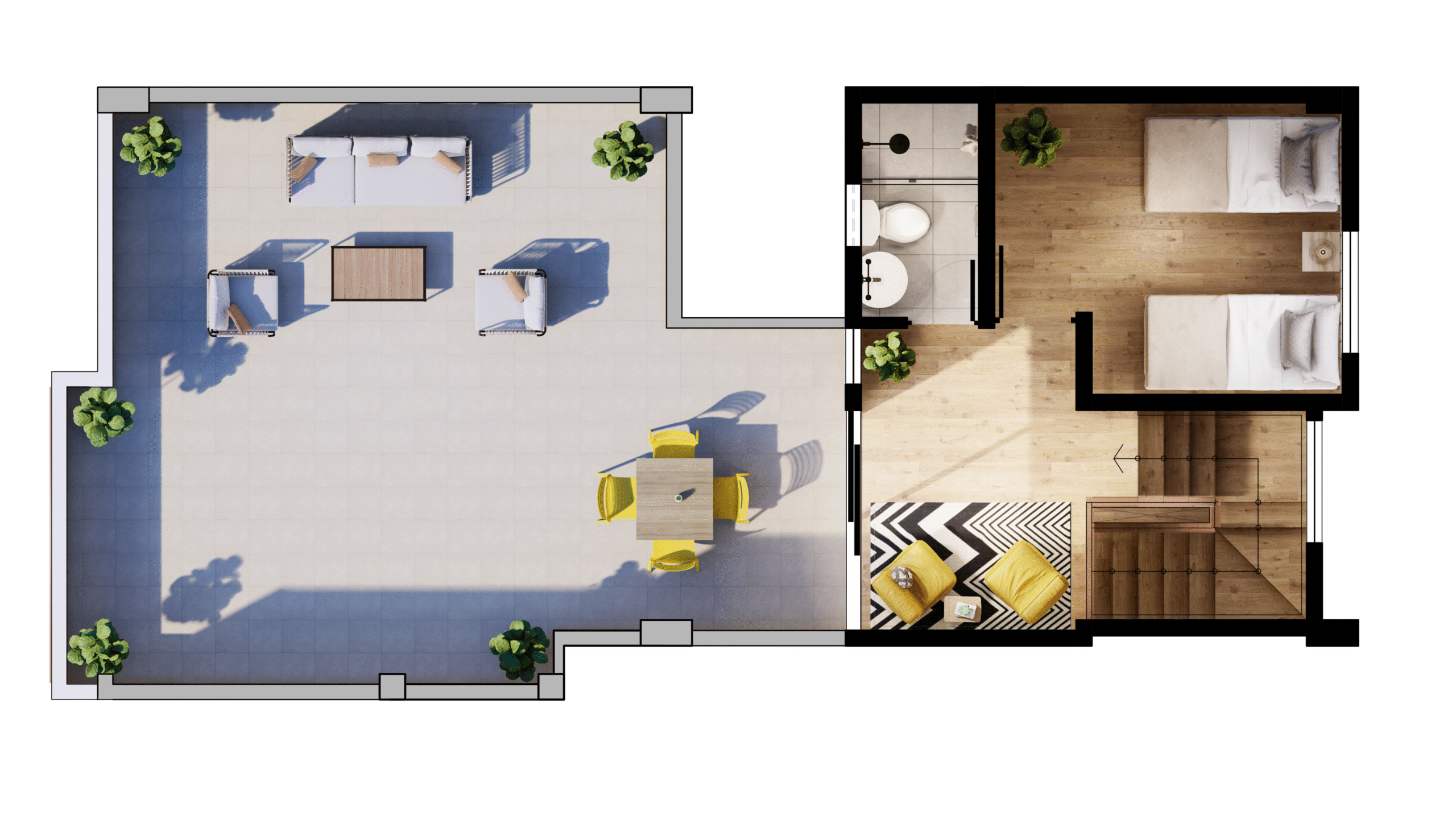 tipo 3 dpto. 3 dormitorios 2do nivel