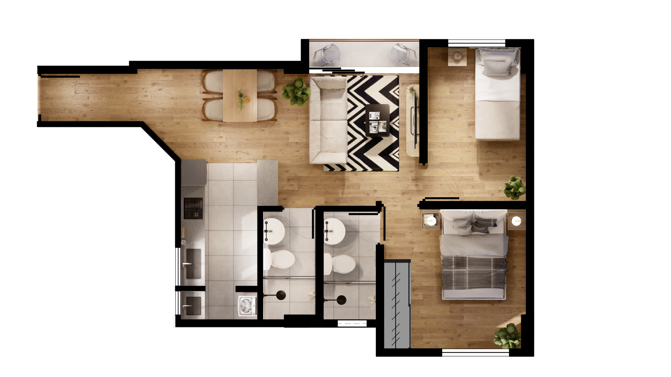 tipo 4 dpto. 2 dormitorios