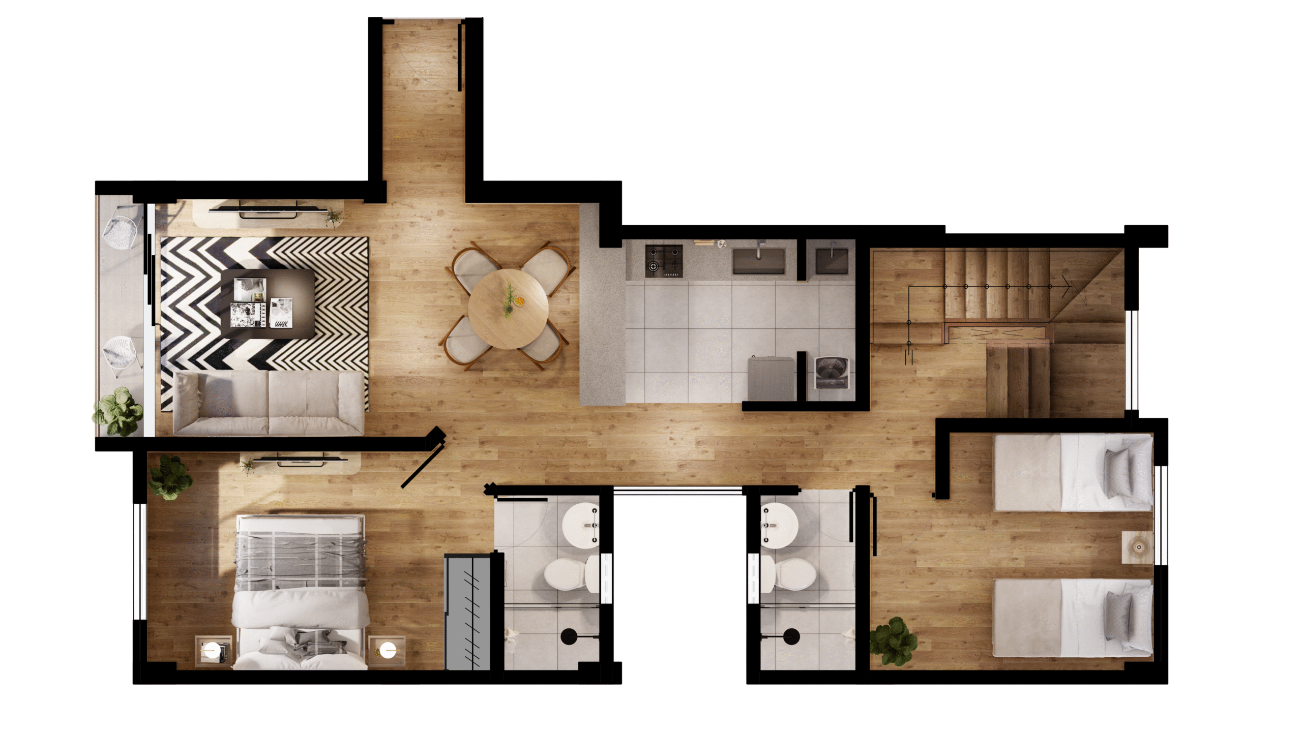 tipo 4 dpto. 3 dormitorios 1er nivel