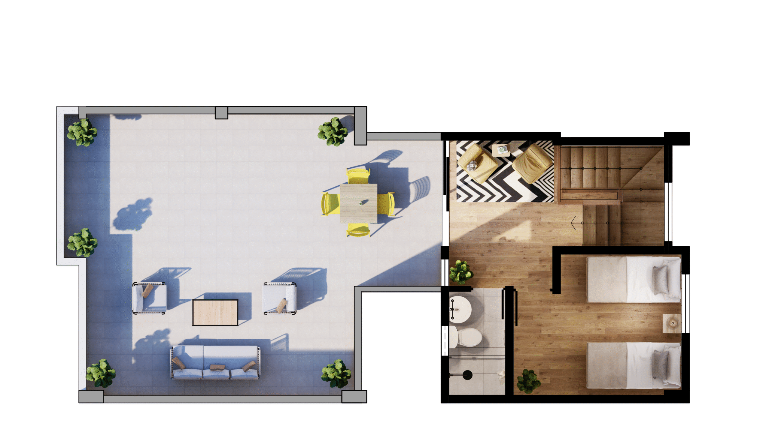 tipo 4 dpto. 3 dormitorios 2do nivel