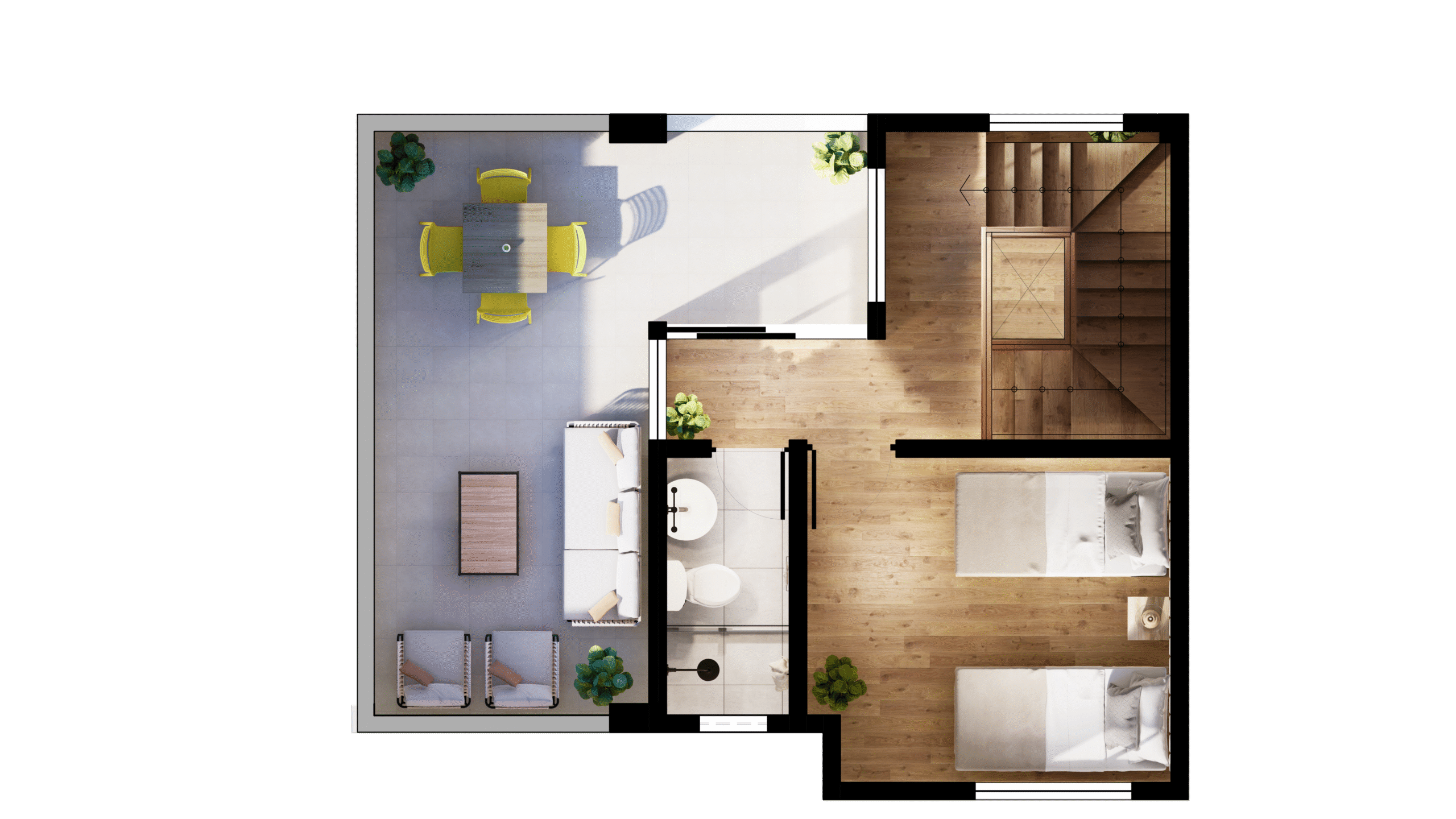 tipo 5 dpto. 2 dormitorios 2do nivel