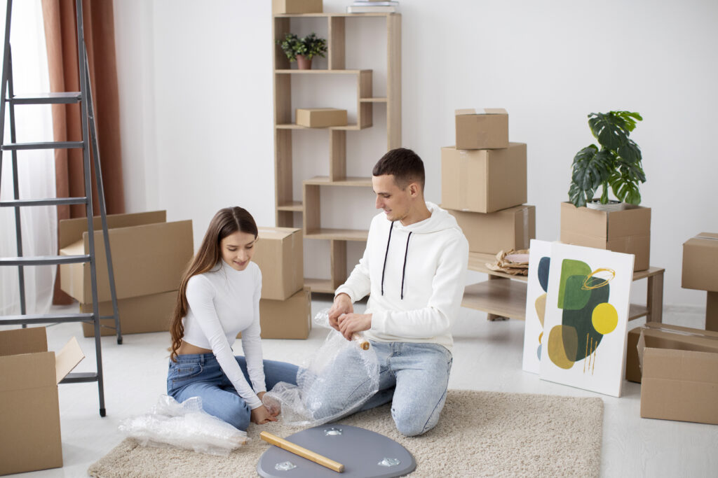 couple moving their new house